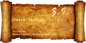 Zwick Ibolya névjegykártya
