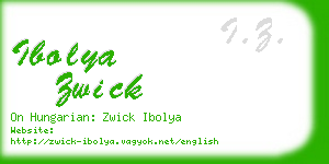 ibolya zwick business card